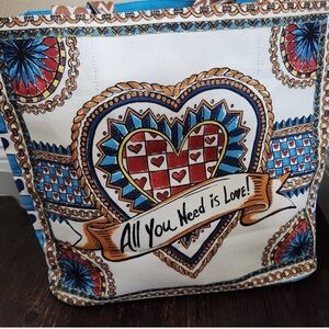 New NWT Brighton All You Need is Love Canvas Tote Bag.